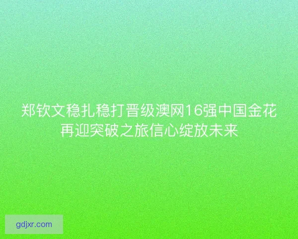 郑钦文稳扎稳打晋级澳网16强中国金花再迎突破之旅信心绽放未来